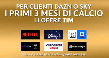 TIMVISION regala due mesi di DAZN e Infinity+ ad alcuni utenti